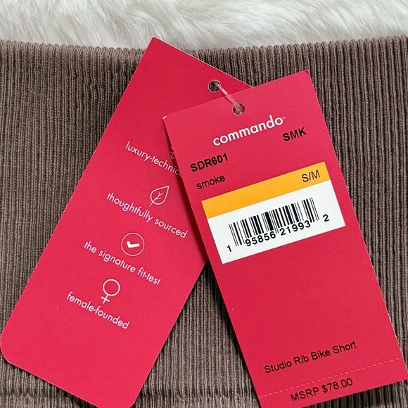 COMMANDO NWT S M Studio Rib Bike Shorts in Smoke • Ultra Luxe Ribbed Biker Short - Picture 4 of 12